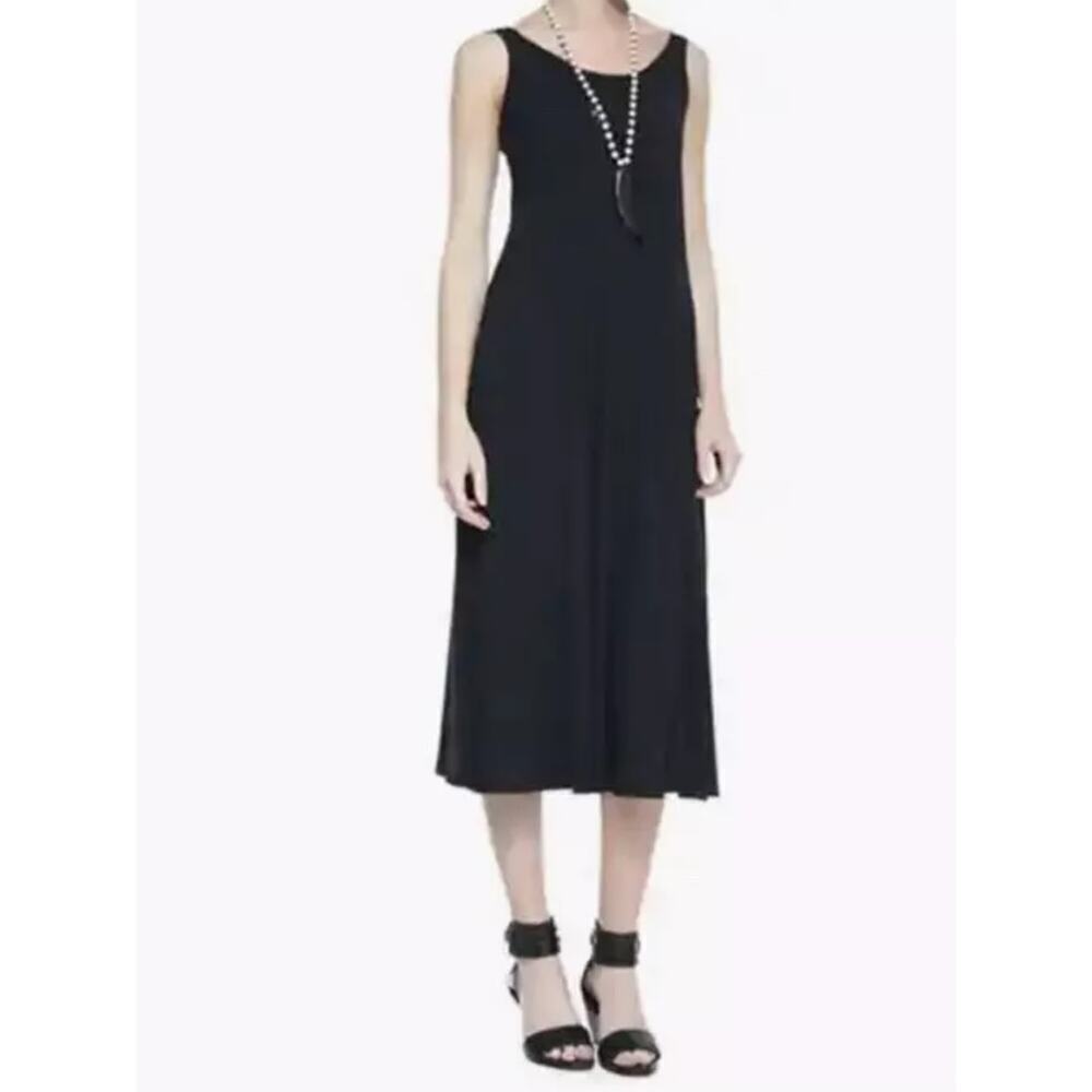 Eileen Fisher Cross Back Strap Midi Dress